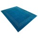 Gładki 100% wełniany dywan Gabbeh Loribaft Handloom turkusowy 170x240cm etniczne wzory