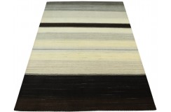 100% wełna gruby dywan loribaft z indii szary czarny 170x240cm