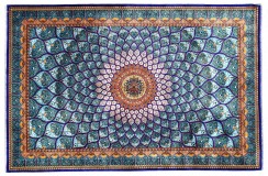 KOM - kwiatowy piękny perski dywan (GHOM) 100% jedwab wytworzony Iran oryginalny 100x150cm