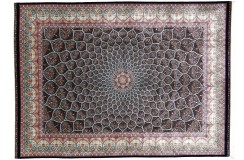KOM - kwiatowy piękny perski dywan (GHOM) 100% jedwab wytworzony Iran oryginalny 250x350cm milion wiązań