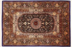 KOM - kwiatowy piękny perski dywan (GHOM) 100% jedwab wytworzony Iran oryginalny 120x180cm milion wiązań