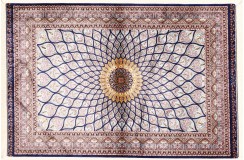 KOM - kwiatowy piękny perski dywan (GHOM) 100% jedwab wytworzony Iran oryginalny 100x150cm