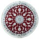 Nain gęsto ręcznie tkany dywan z Iranu wełna + jedwab ok 100x100cm czerwony okrągły