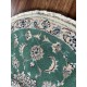 Nain gęsto ręcznie tkany dywan z Iranu wełna + jedwab ok 100x100cm zielony okrągły