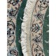 Nain gęsto ręcznie tkany dywan z Iranu wełna + jedwab ok 100x100cm zielony okrągły