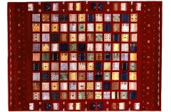 Dywan z wysokogatunkowej wełny owczej Gabbeh Loribaft patchwork vintage beżowy ok 170x240cm Indie