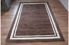 100% wełna gruby dywan z Indii nowoczesny gładki brąz 150x240cm