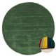 Gładki 100% wełniany dywan Gabbeh Handloom zielony 250x250cm bez wzorów gładki okrągły