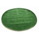 Gładki 100% wełniany dywan Gabbeh Handloom zielony 250x250cm bez wzorów gładki okrągły