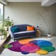 Okrągły niereguralny dywan Colorful Bubbles GD-90 Multi, 100% wełna, ręcznie wykonany