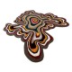 Okrągły niereguralny dywan Colorful Stain GD-70 Brown-Multi, 100% wełna, ręcznie wykonany