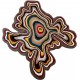 Okrągły niereguralny dywan Colorful Stain GD-70 Brown-Multi, 100% wełna, ręcznie wykonany