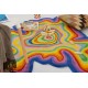 Okrągły niereguralny dywan Colorful Stain GD-60 Yellow-Multi, 100% wełna, ręcznie wykonany