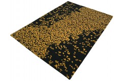 100% wełniany dywan czarny nowoczesny tuftowany 160x230cm 