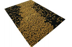 100% wełniany dywan czarny nowoczesny tuftowany 160x230cm 