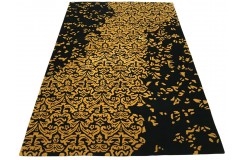 100% wełniany dywan czarny nowoczesny tuftowany 160x230cm 