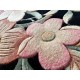 Piękny dywan Aubusson ręcznie tkany z Chin 300x400cm 100% wełna przycinany rzeźbiony czarny z kolorowymi kwiatami piwonii