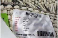 Wełniany dywan Brinker Carpets Sunshine 01 Grey Multi 200x300cm