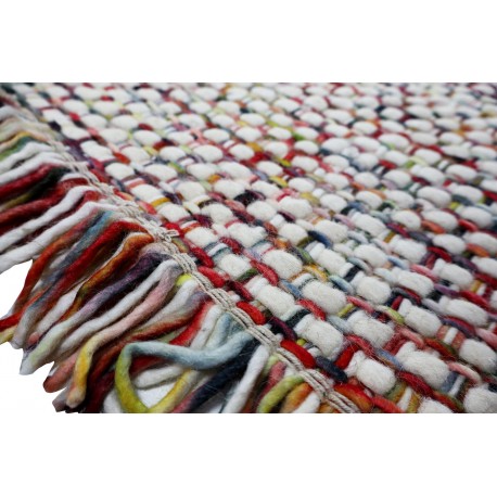 Zaplatany dywan Brinker Carpets Sunshine Red Multi 240x340cm 100% wełna owcza filcowana wart 8 350 zł