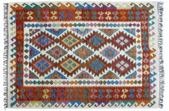 Kolorowy dywan kilim ręcznie wiązany 150x200cm z Afganistanu Maimane Chobi  100% wełna dwustronny vintage nomadyczny