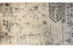 Beżowy dywan Berber Marokański z wzorami etnicznymi do salonu 100% wełniany 170x240cm