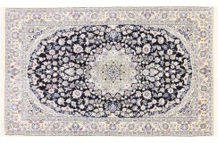 Ręcznie tkany dywan Nain 9la z Iranu 100% wełna ok 130x200cm granatowy perski oryginał unikatowy