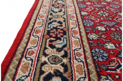 Herati dywan indyjski 100% wełna owcza orientalny czerwony 140x200