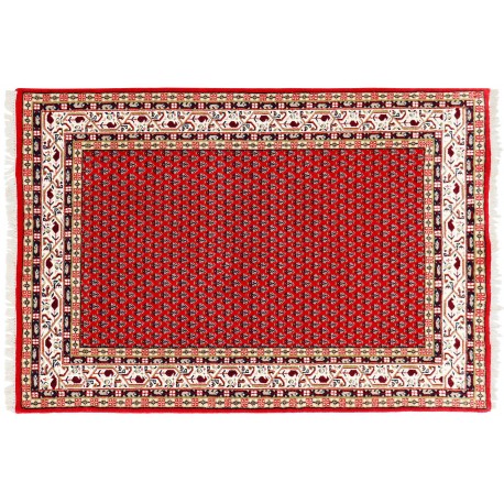 Wełniany ręcznie tkany dywan Mir Saruk z Indii 120x180cm orientalny czerwony