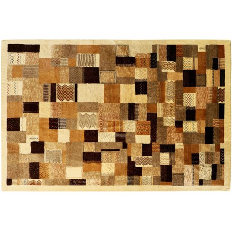 Dywan ręcznie tkany perski Gabbeh Nomad Lori Iran wzór patchwork 100% wełna gruby 170x240cm tkany przez Nomadów