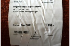 100% wełna gruby luksusowy dywan Wissenbach Super Q Terra 170x240cm