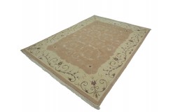 100% wełniany dywna z Nepalu 200x300cm w stylu Art Deco beżowy różowy