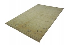 100% wełniany dywna z Nepalu 170x240cm w stylu Art Deco beżowy