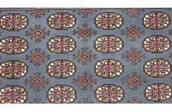 Oryginalny dywan Buchara z Pakistanu 100% wełna 150x255cm szary