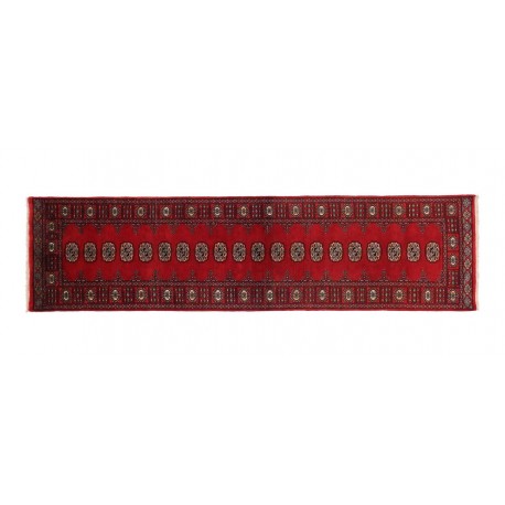 Buchara dywan ręcznie tkany z Pakistanu 100% wełna czerwony 80x300cm jakość premium chodnik