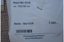 Subtelny gustowny dywan ręcznie tkany 150x150cm Nepal Musa Blue