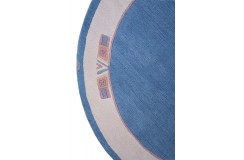 Subtelny gustowny dywan ręcznie tkany 150x150cm Nepal Musa Blue