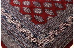 Oryginalny dywan Buchara z Pakistanu 100% wełna 260x360cm czerwony