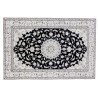 Nain gęsto ręcznie tkany dywan z Iranu wełna + jedwab ok 200x300cm granatowy z medalionem