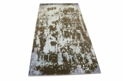 Jedwabny / wełniany dywna z Nepalu 140x280cm w stylu Art Deco chodnik