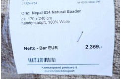 Subtelny gustowny dywan ręcznie tkany 170x240cm Nepal Musa brąz