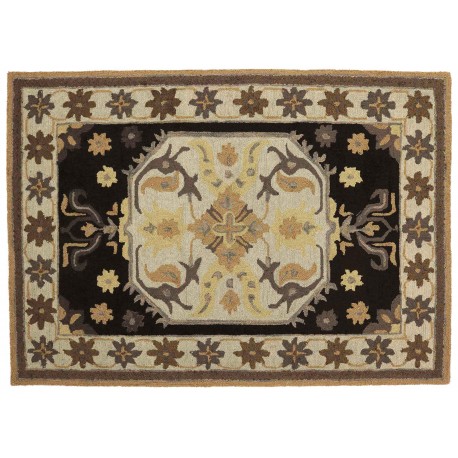 Kwiatowy dywan Persian wełniany z Indii ok 160x230cm 2cm gruby beż/brąz