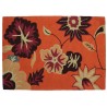 Designerski nowoczesny dywan wełniany w kwiaty marańćzowy ok 160x230cm Indie 2cm gruby