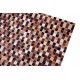 Natrualny skórzany dywan patchwork pixel w kwadraciki 100% skóra 155x240cm, Indie, brązowy