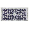 Nain  gęsto ręcznie tkany dywan z Iranu wełna + jedwab ok 70x140cm granatowy majestatyczny