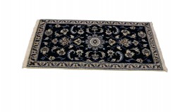 Ręcznie tkany dywan Nain z Iranu 70x140cm granatowy