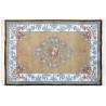 Piękny dywan nowoczesny ręcznie tkany z Chin 100% wełna przycinany brązowy z niebieskimi tradycyjnymi różami