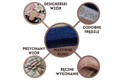 Przepiękny wełniany dywan org. Aubusson Chiny wełna rzeźbiony