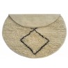 Gruby 2,5cm dywan Shaggy Berber z Indii ręcznie tkany 120x120cm beż