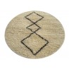 Gruby 2,5cm dywan Shaggy Berber z Indii ręcznie tkany 120x120cm beż