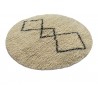 Gruby 2,5cm dywan Shaggy Berber z Indii ręcznie tkany 120x120cm beż